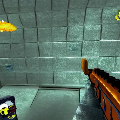 Image similar to Spongebob in GoldenEye 64 screenshot