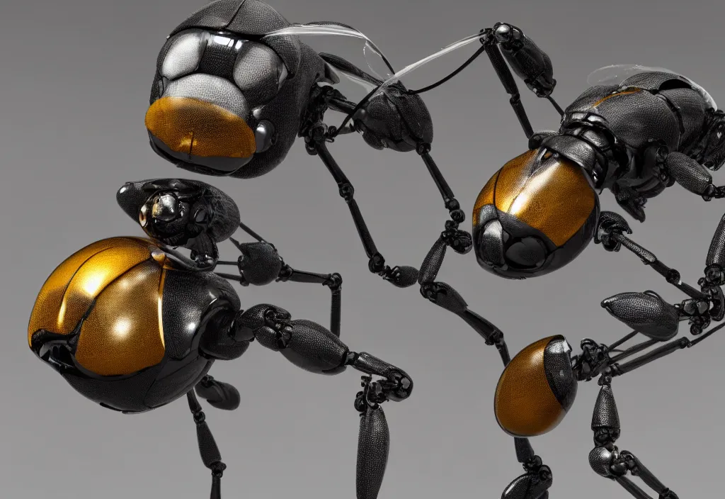 Prompt: a macro closeup of the full body of a single robotic wasp. photorealistic. unreal engine render. highly detailed.