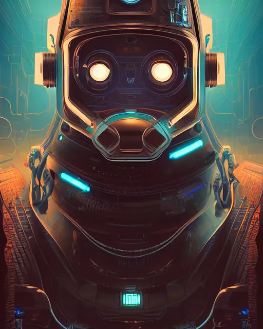 Image similar to robot, character portrait, portrait, close up, concept art, intricate details, highly detailed, sci - fi poster, cyberpunk art, in the style of looney tunes