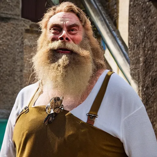 Image similar to close up shot of brian blessed now living life as a pelican to prepare for role in roald dahl adaptation. photography, photographic