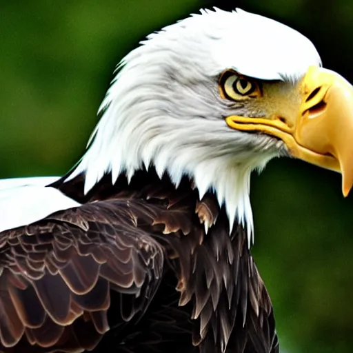 Prompt: a bald eagle without feathers