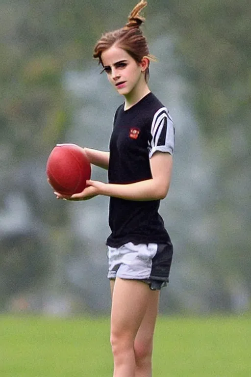 Prompt: emma watson as football coach, hyper realistic