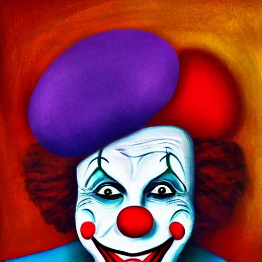 Prompt: clown waving hello, artwork