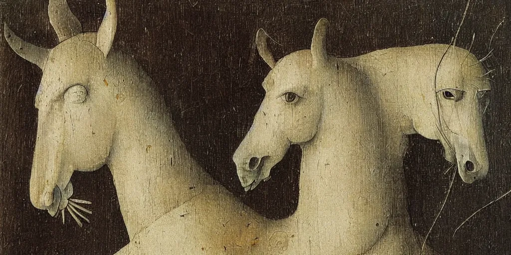 Image similar to hieronymus bosch, a horse, insanley detailed