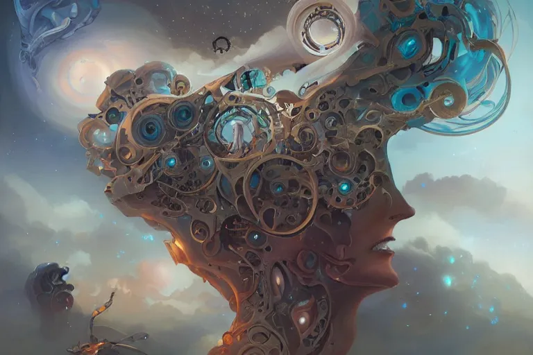 Prompt: Biomechanical Astral Projection Device by Peter Mohrbacher