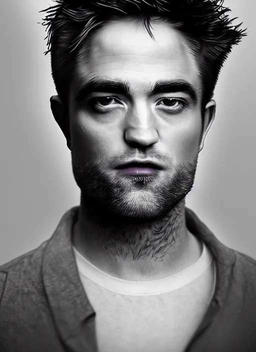 Image similar to robert pattinson in real life, face centered portrait of robert pattinson, confident, fog, rain, volumetric lighting, beautiful, golden hour, sharp focus, ultra detailed, cgsociety by leesha hannigan, ross tran, thierry doizon, kai carpenter, ignacio fernandez rios, noir art house, 4 k, 3 5 mm, fujifilm