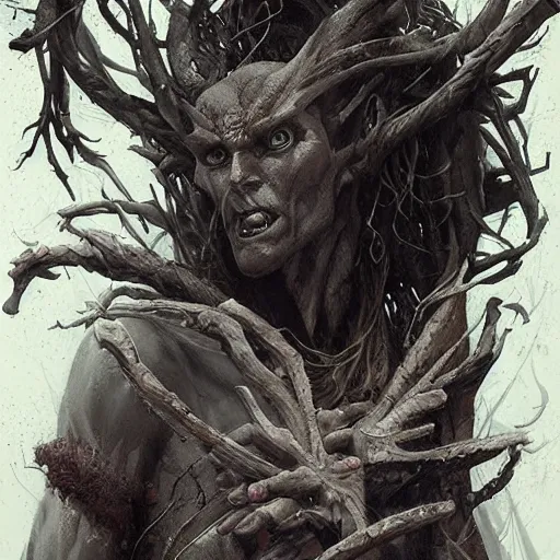 Image similar to slavic demon leshy, ultra detailed artwork by greg rutkowski, artgerm, intricate details