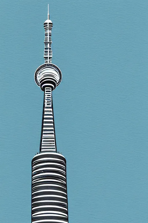 Prompt: minimalist watercolor art of berlin television tower, illustration, vector art