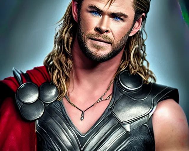 Prompt: chris hemsworth as thor with exaggerated drag queen makeup, amazing digital art, amazing detail, photorealistic