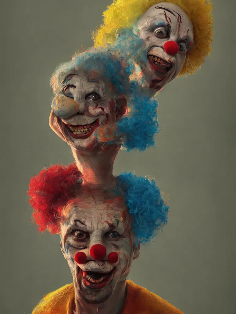 a portrait of an helpless clown in a painting from | Stable Diffusion ...