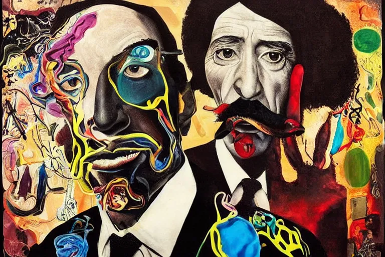 Image similar to portrait of a uncanny painter by Chor Boogie and Salvador Dali collaboration