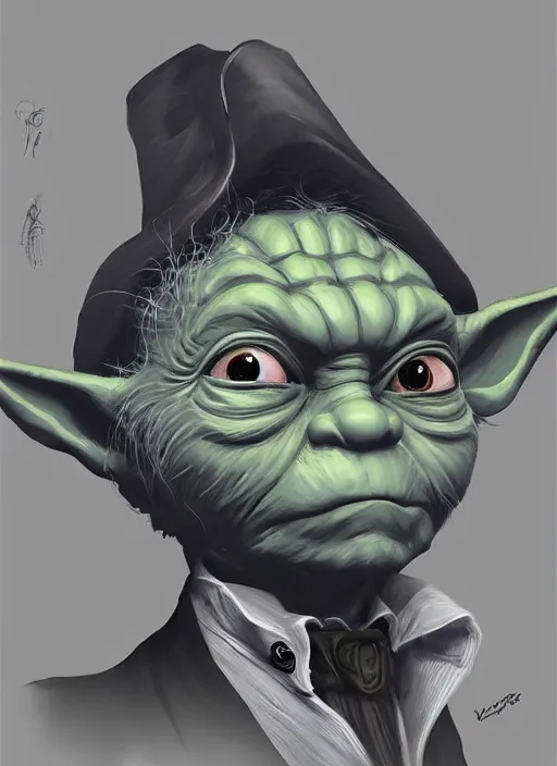 Image similar to !dream Yoda wearing a Peaky Blinders suit, elegant, digital painting, concept art, smooth, sharp focus, illustration, from StarCraft by Ruan Jia and Mandy Jurgens and Artgerm and William-Adolphe Bouguerea