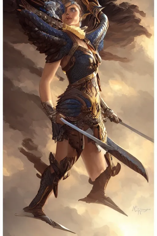 Image similar to amazon valkyrie athena, d & d, fantasy, portrait, highly detailed, headshot, digital painting, trending on artstation, concept art, sharp focus, illustration, art by artgerm and greg rutkowski and magali villeneuve