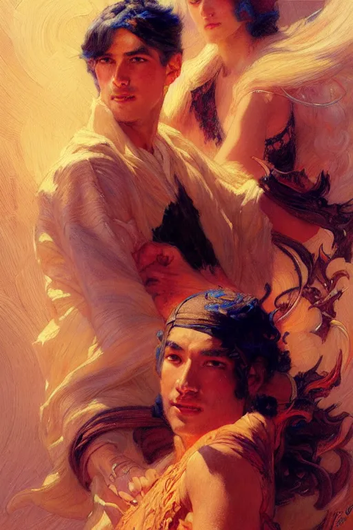 Image similar to male, taoism, painting by gaston bussiere, greg rutkowski, j. c. leyendecker, artgerm