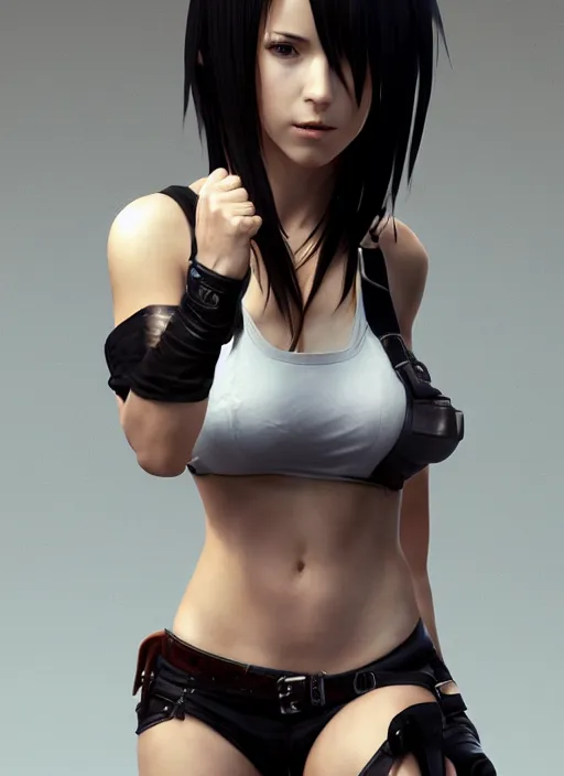Prompt: tifa from final fantasy, au naturel, hyper detailed, digital art, trending in artstation, cinematic lighting, studio quality, smooth render, unreal engine 5 rendered, octane rendered, art style by klimt and nixeu and ian sprigger and wlop and krenz cushart