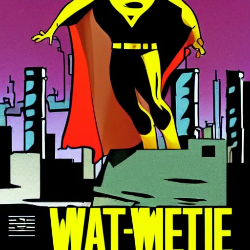 Image similar to Nite-Owl from Watchmen standing in an alleyway with his arms crossed and his cape blowing in the wind, in the style of Bruce Timm, In the style of Justice League unlimited, Cartoon Style