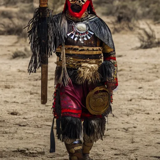 Image similar to photo of mexican warrior, 4 k