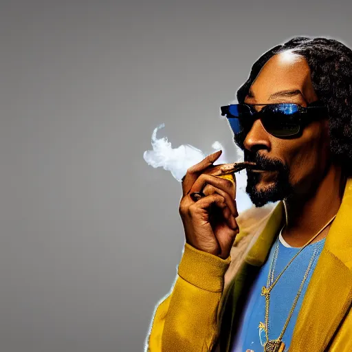 Image similar to Snoop Dogg smoking a banana, high details, detailed face, 4k