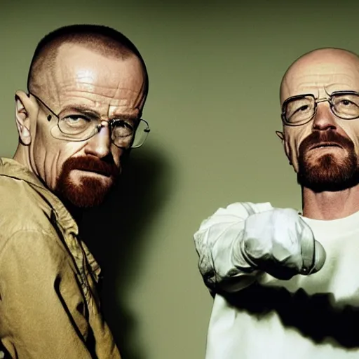 Prompt: crackhead walter white sniffing cocaine with jesse pinkman, 4 k