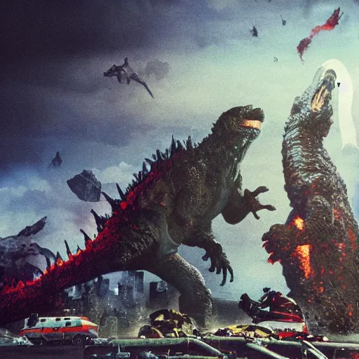 Prompt: godzilla megadeath rock and roll godzilla heavy metal godzilla