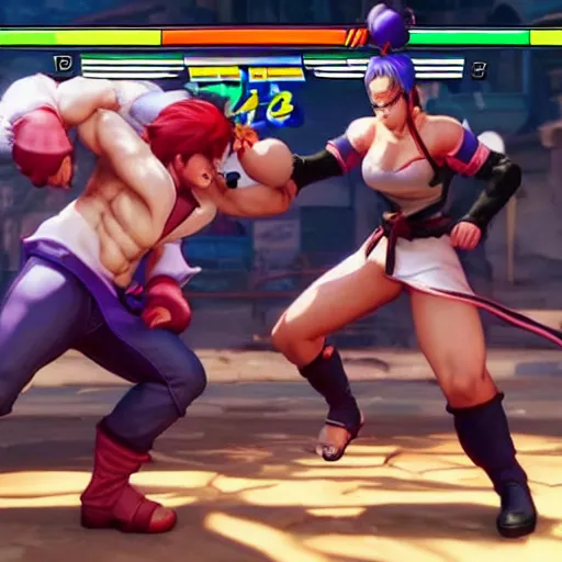 Image similar to cami fighting cami in street fighter v