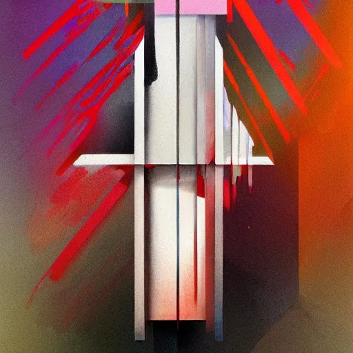 Image similar to the brittle. digital painting, vertical, intricate, beautiful, detailed, grunge, sharp focus, abstract art by el lissitzky and artgerm and kandinsky and kuvshinov, trending on artstation. gradient darker to bottom