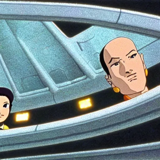 Image similar to movie still from star trek : deep space nine, studio ghibli