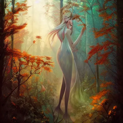 Prompt: forest in the morning light by Anna Dittman