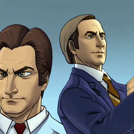 Prompt: Saul Goodman in Ace Attorney, 4k, detailed