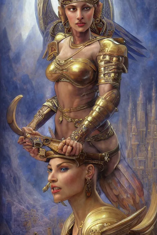 Image similar to Mystical Valkyrie, Portrait of a beautiful female Reptilian Anubis warrior, Regal, Realistic, Refined, Detailed Digital Art, Josephine wall, Oil Painting, William-Adolphe Bouguereau, Art Frahm, Esao Andrews, Steampunk, Walt Disney (1937), Highly Detailed, Cinematic Lighting, Unreal Engine, 8k, HD