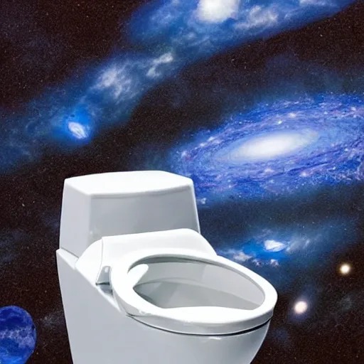 Prompt: a toilet in the middle of space