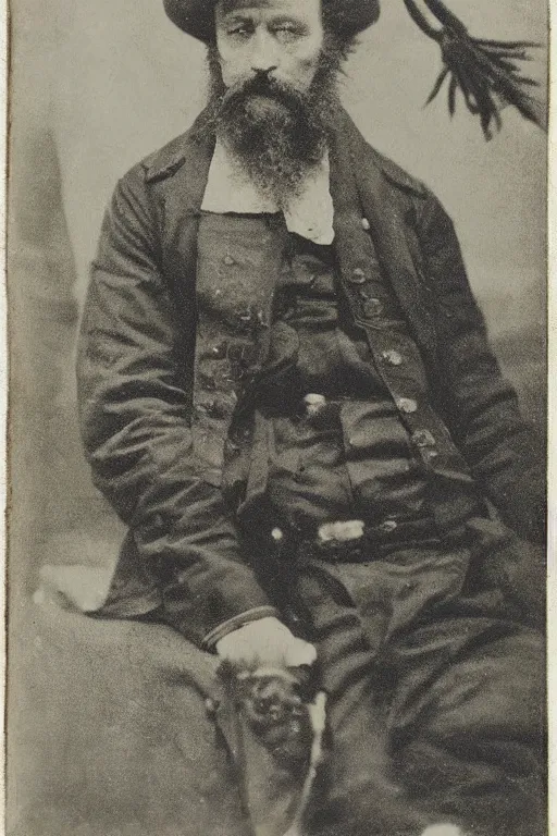 Image similar to a Daguerreotype photograph of a grizzled old sea captain