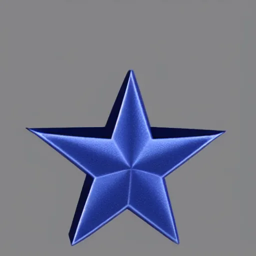 Image similar to dark blue ceramic star shape, 3 d render