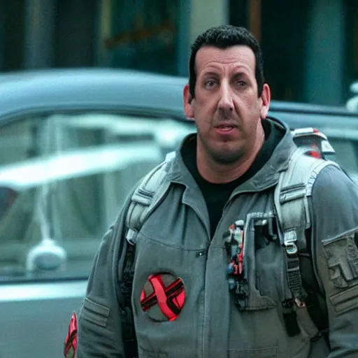 Image similar to Adam Sandler in Ghostbusters 4K quality super realistic