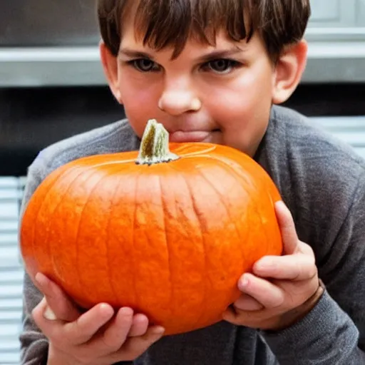 Image similar to ashton kutcher face on a hokaido squash