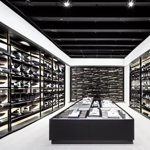 interior photography of a Nike flagship store, black | Stable Diffusion ...