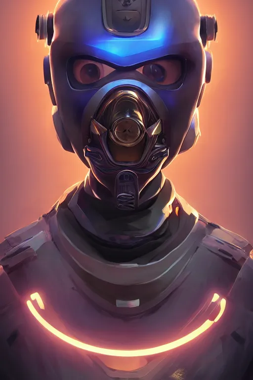 Image similar to epic mask helmet robot ninja portrait stylized as fornite style game design fanart by concept artist gervasio canda, behance hd by jesper ejsing, by rhads, makoto shinkai and lois van baarle, ilya kuvshinov, rossdraws global illumination radiating a glowing aura global illumination ray tracing hdr render in unreal engine 5