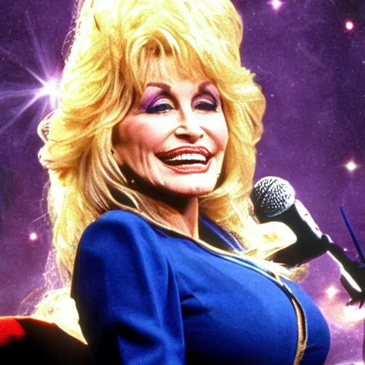 Image similar to Dolly Parton guest stars on an episode of Star Trek: Deep Space Nine