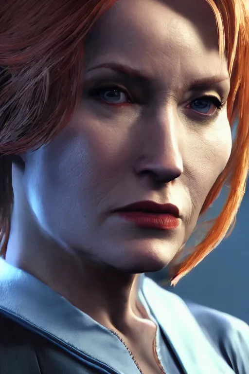 Image similar to Dana Scully in Mortal Kombat 11, ps5 cinematic screen capture, 4k