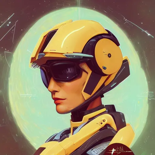 Image similar to a portrait of a stunning beautiful elite lena headey gundam pilot, with an intricate, detailed, urban inspired hiphop afro futuristic helmet, vector behance hd jesper ejsing, rhads, makoto shinkai, lois van baarle, ilya kuvshinov, rossdraws, hd, 3 2 k, ilya kuvshinov, gustav klimt