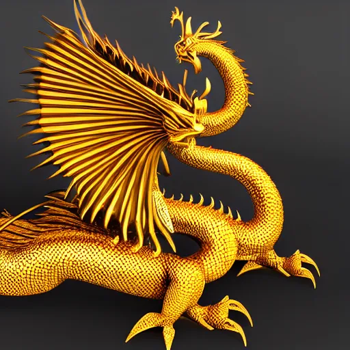 Prompt: a majestic golden dragon, hd, 4k, trending on artstation, award winning, 8k, 4k, 4k, 4k, very very very detailed, high quality lowpoly art