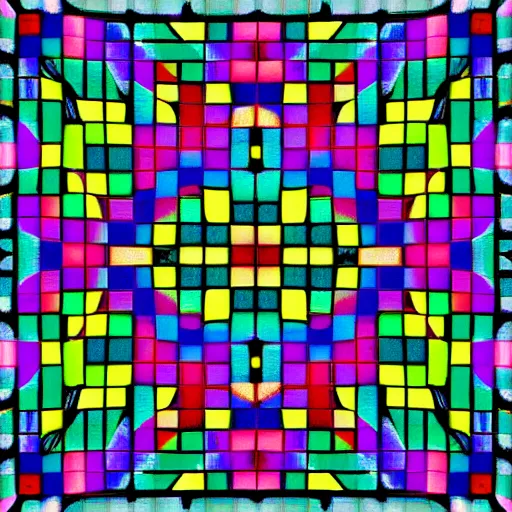 Image similar to psychedelic bicycle, grid art