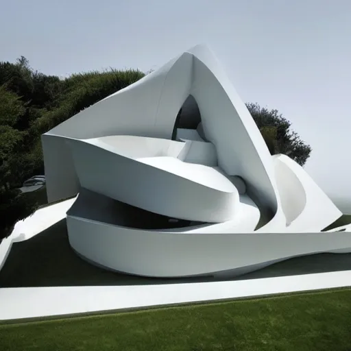 Image similar to house designed by zaha hadid