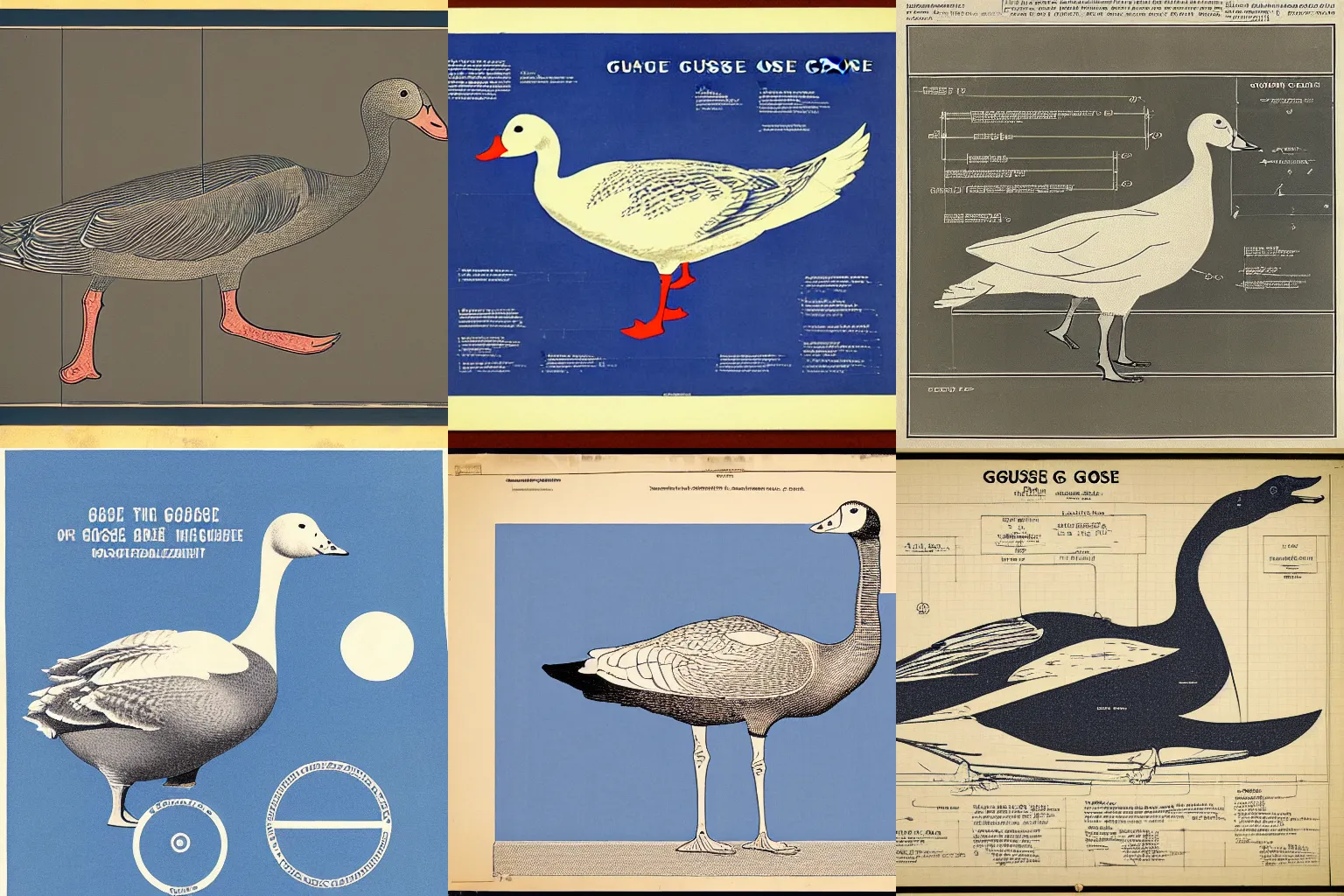 Prompt: blueprint of a goose, official nasa document