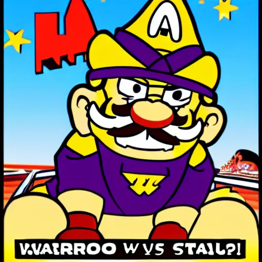 Image similar to Wario in style of bats over barstow