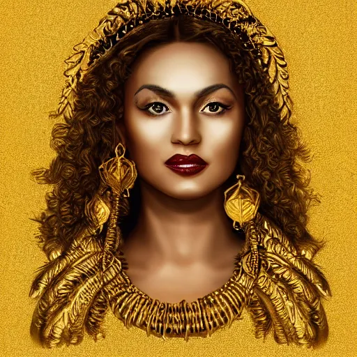 Prompt: golden goddess portrait