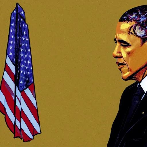 Image similar to president obama looking at the camera, symmetrical shot, drawn by dave gibbons