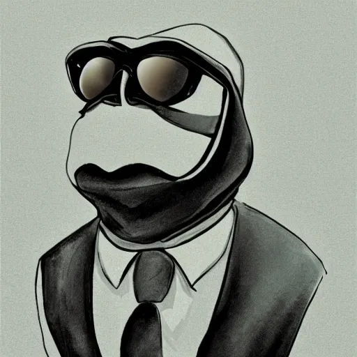 Image similar to turtle with a black suit and cool shades, highly detailed, smooth