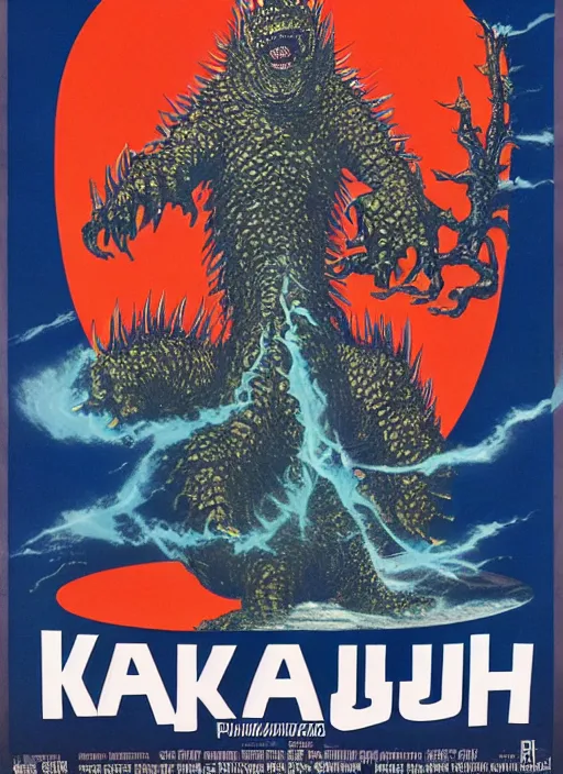 Prompt: Polish posters for kaiju film