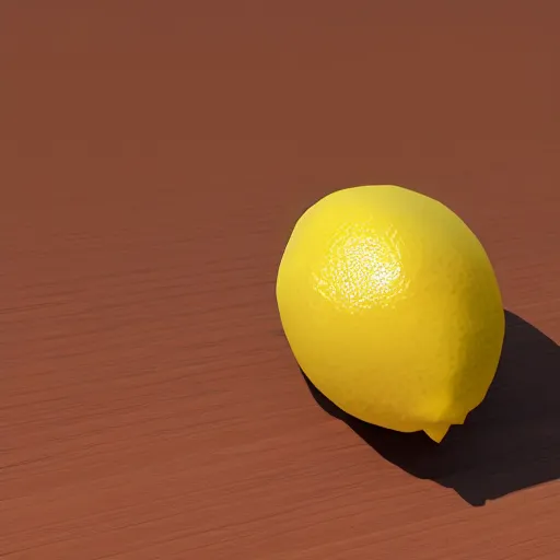 Prompt: a high quality render of a low poly lemon,